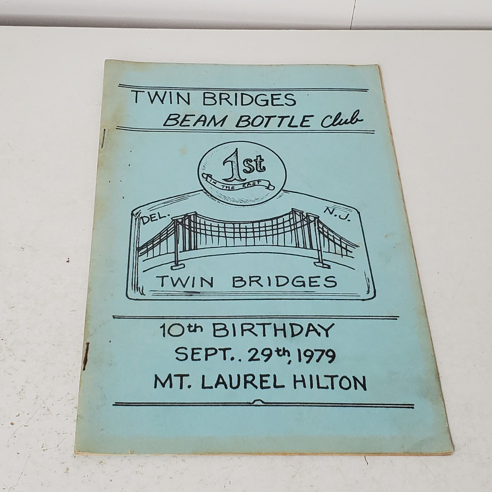 Vintage 1979 Twin Bridges Beam Bottle Club 10th Birthday Program Booklet Jim Vintage 1979 Twin Bridges Beam Bottle Club 10th Birthday Program Booklet Jim