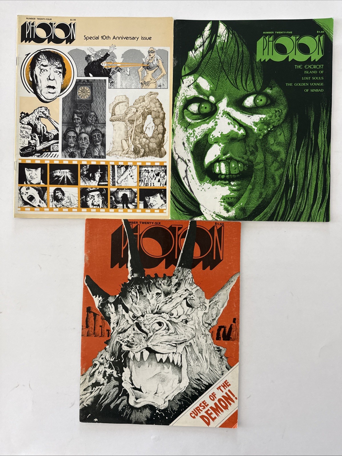 Vintage PHOTON Magazine Lot #24 #25 #26 Exorcist Horror Sci-Fi Fantasy 1970s Vintage PHOTON Magazine Lot #24 #25 #26 Exorcist Horror Sci-Fi Fantasy 1970s