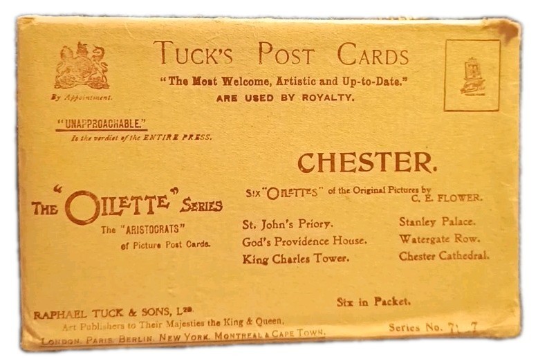 Complete Set of 6 Chester England UK UNP Raphael Tuck Oilette DB Postcards Q29