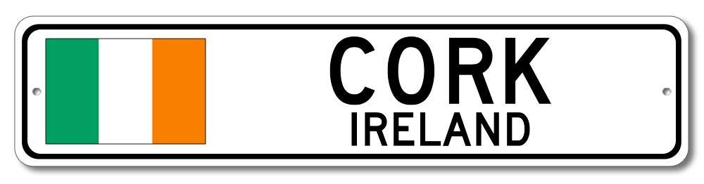 Cork Ireland Irish Flag Street Sign Metal Novelty Pub Bar Wall Decor 4x18in Cork Ireland Irish Flag Street Sign Metal Novelty Pub Bar Wall Decor 4x18in
