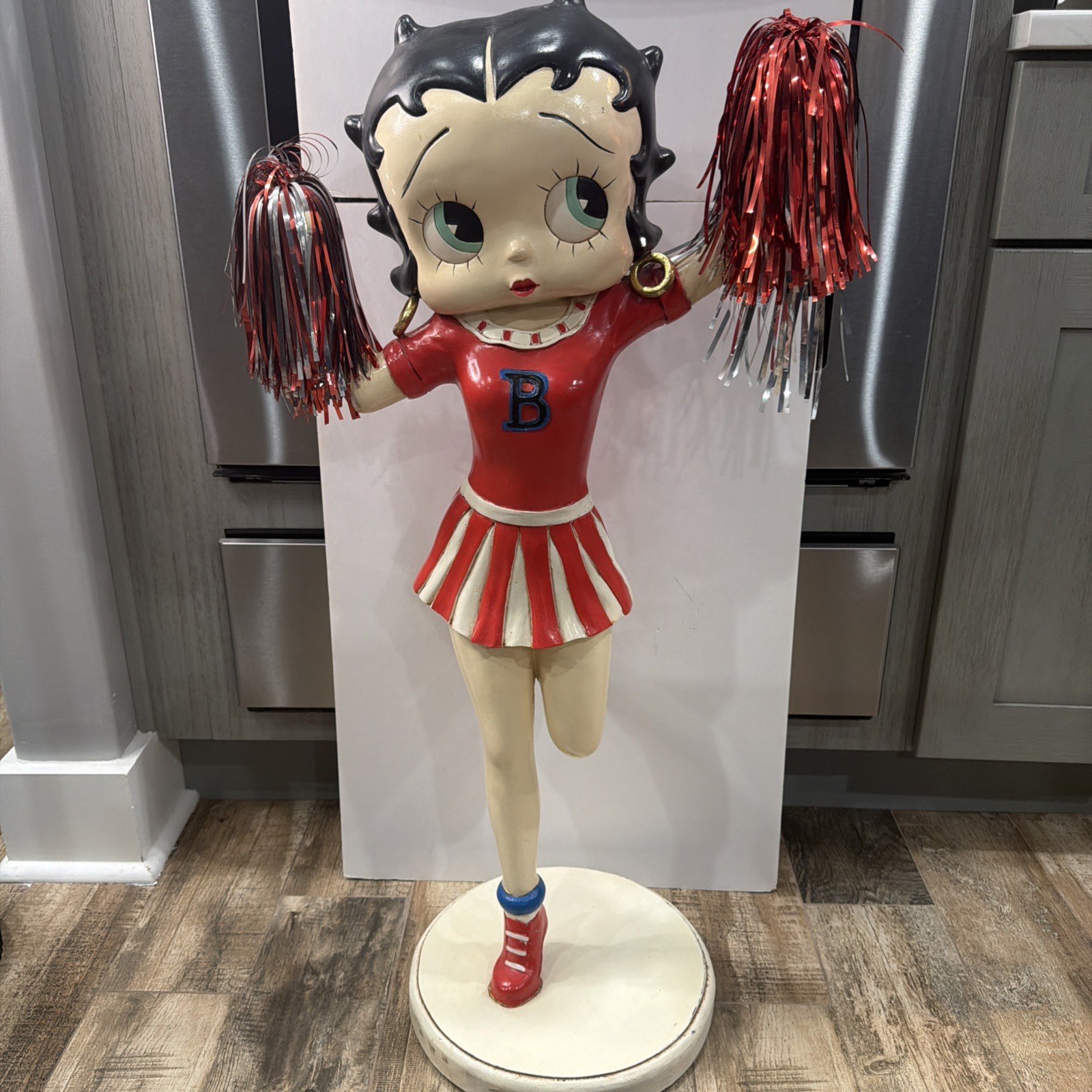 Betty Boop Pom Pom Cheerleader Statue Rare 2002 Original Retail Display 37”x20” Betty Boop Pom Pom Cheerleader Statue Rare 2002 Original Retail Display 37”x20”