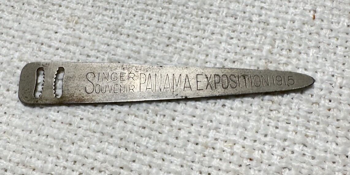 1915 Singer Panama Exposition Souvenir Sewing Tool Antique Advertising Metal