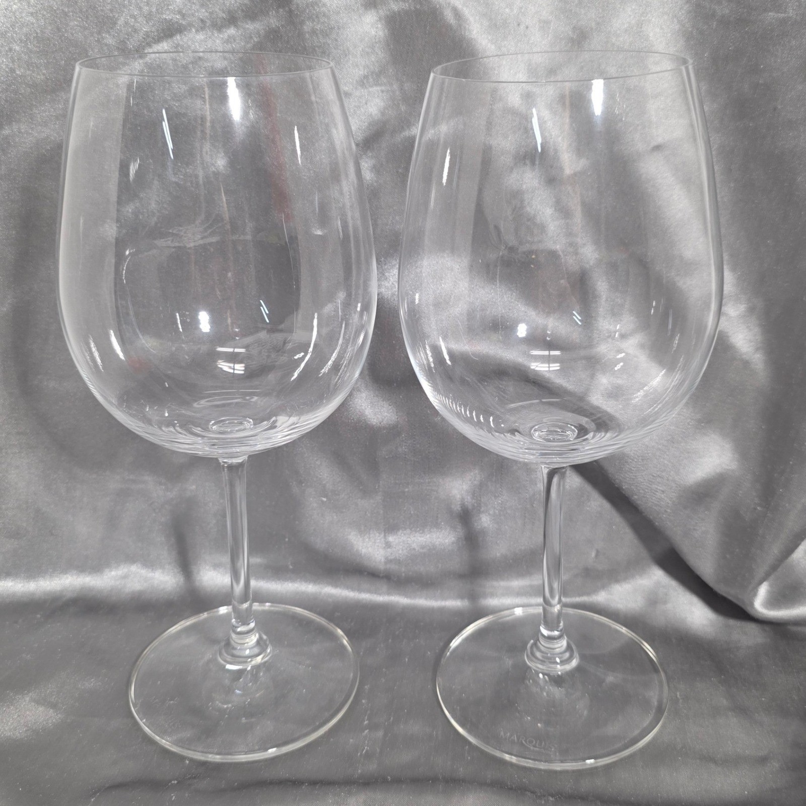 Marquis by Waterford Wine Glasses Set of 2 Clear Crystal Stemware Balloon Shape