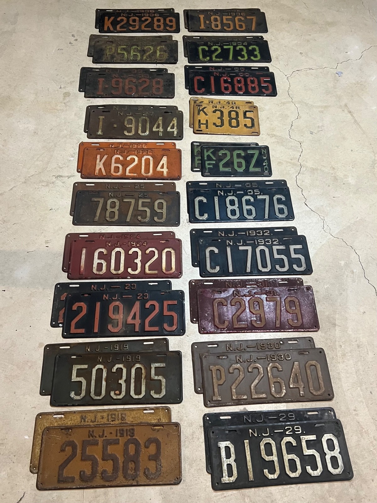 antique NJ license plates lot 20 matching pair antique NJ license plates lot 20 matching pair
