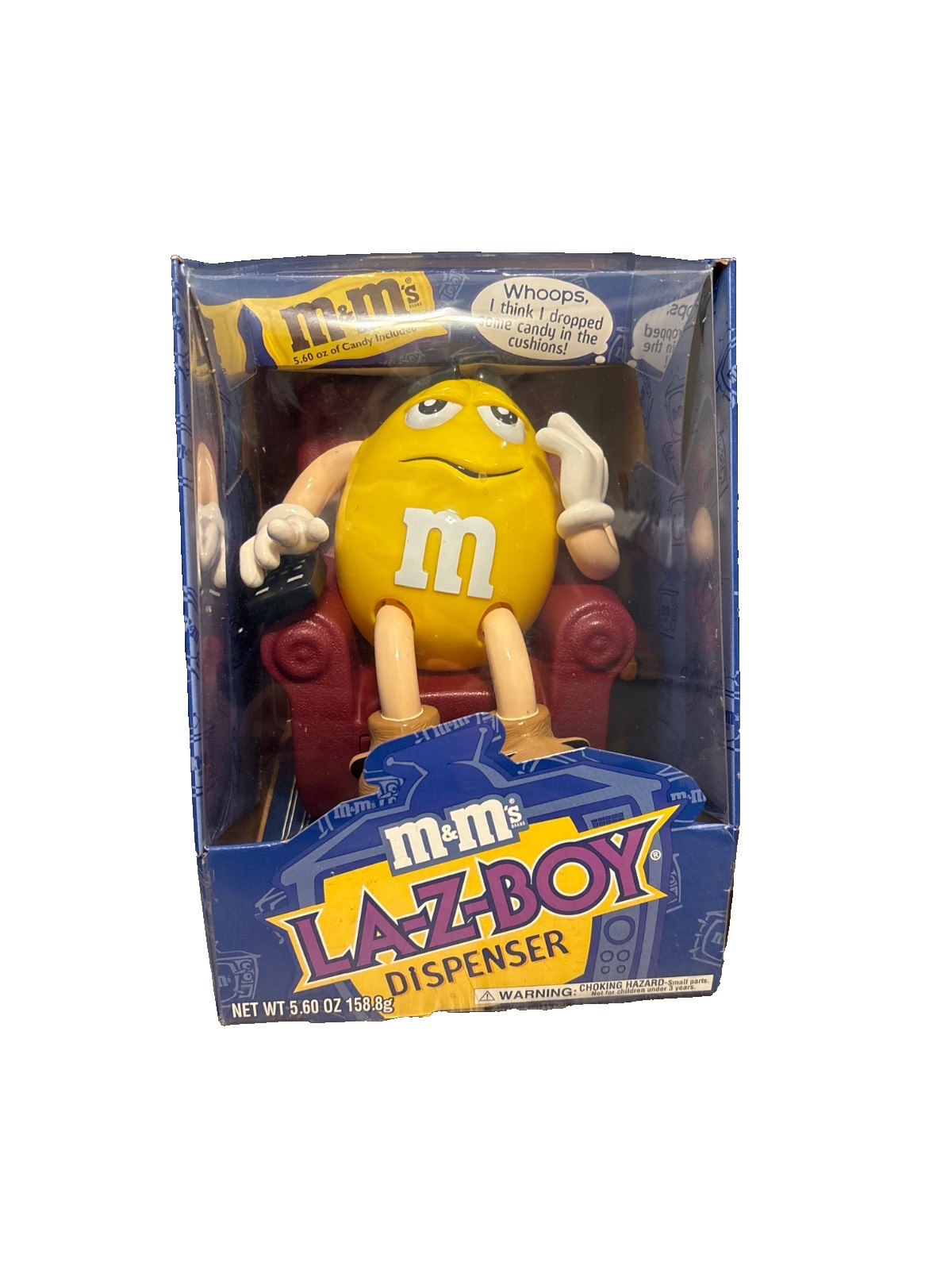 M&M\'s LA-Z-BOY Yellow Large Candy Dispenser Vintage NOS New 
