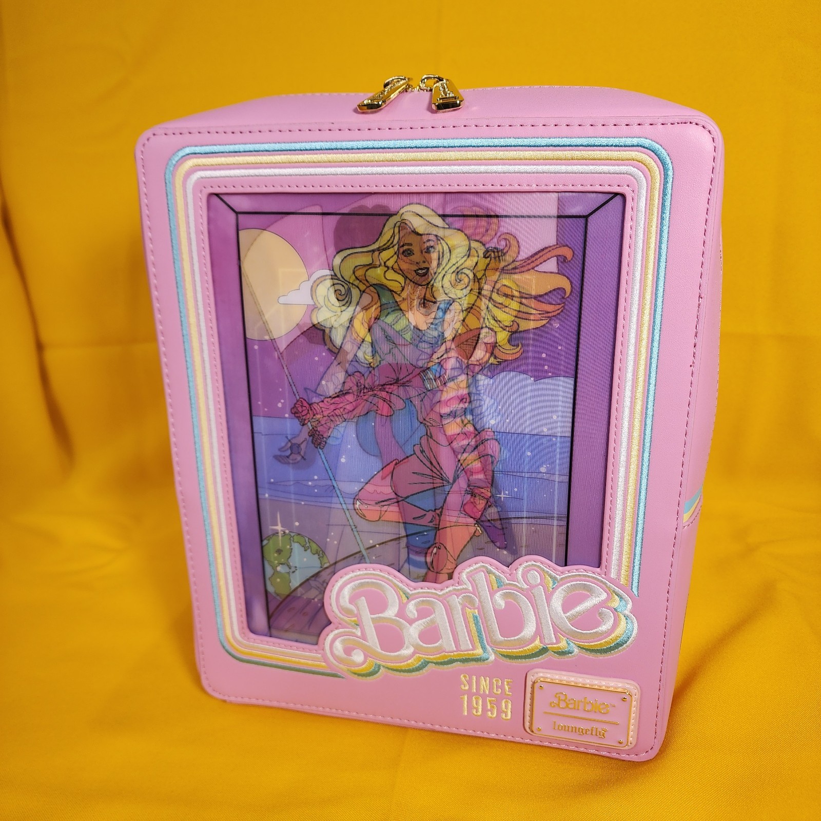 Loungefly Barbie 65th Anniversary Doll Box Triple Lenticular Mini Backpack NEW