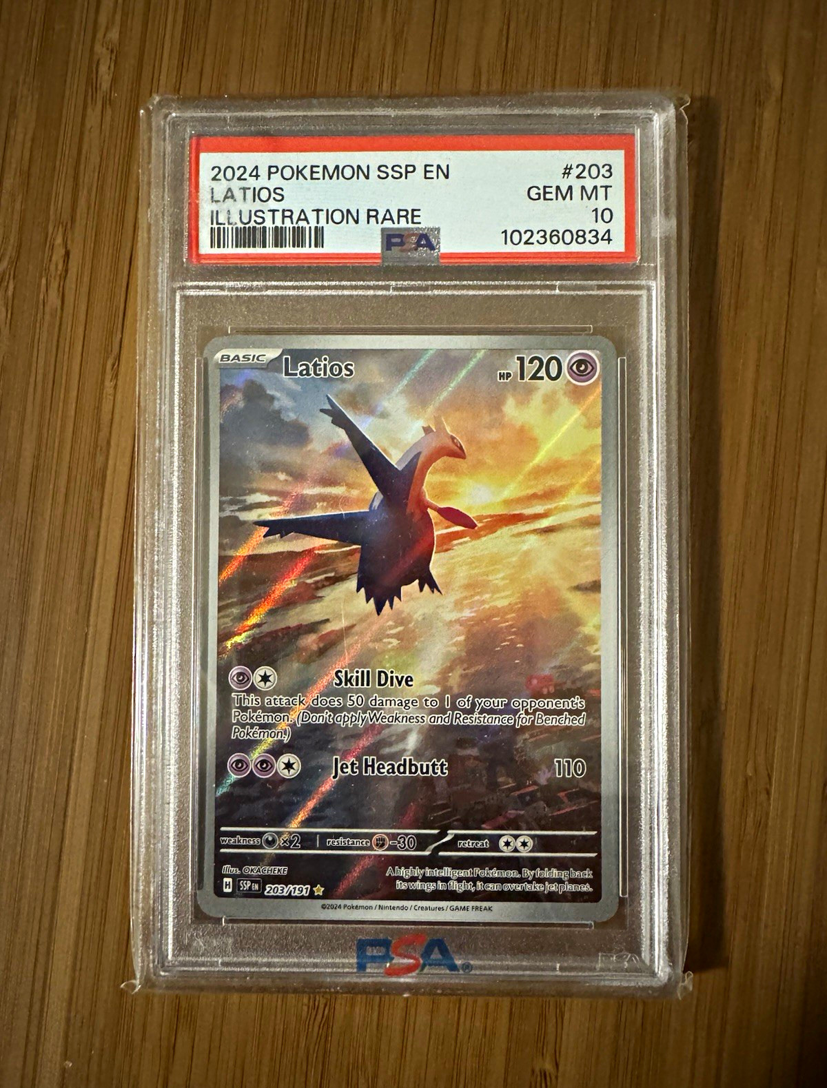 LATIOS PSA 10 2024 POKEMON SSP EN-SURGING SPARKS ILLUSTRATION RARE #203 LATIOS PSA 10 2024 POKEMON SSP EN-SURGING SPARKS ILLUSTRATION RARE #203