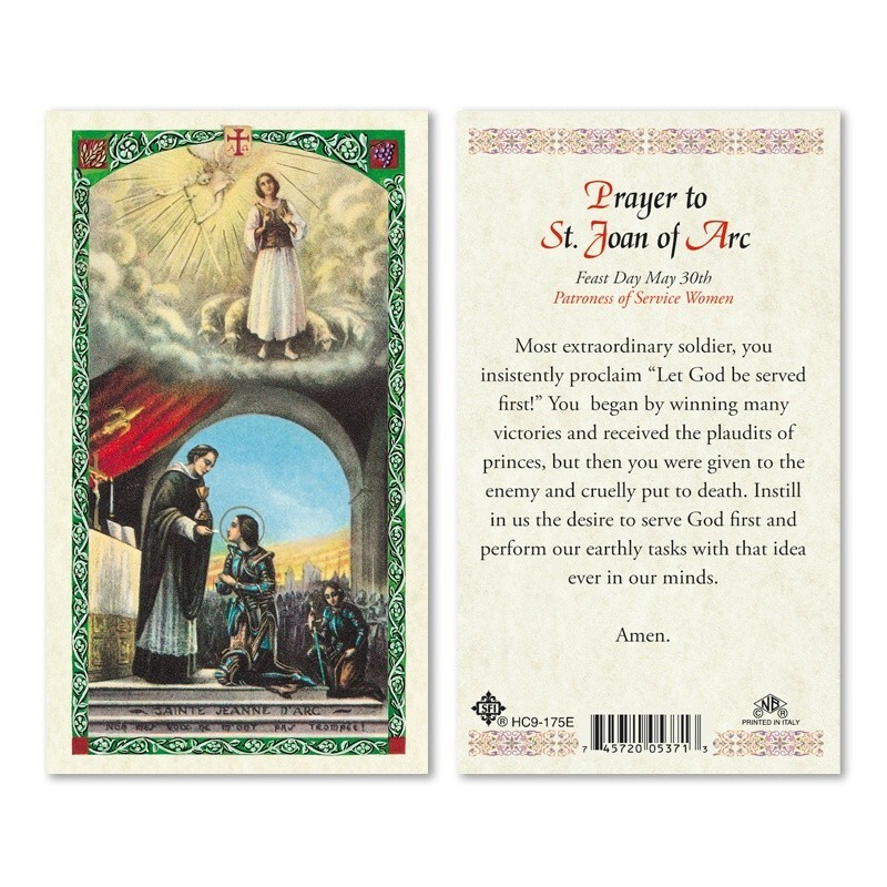 Prayer to Saint Joan of Arc - Paperstock Holy Card HC9-175ENL