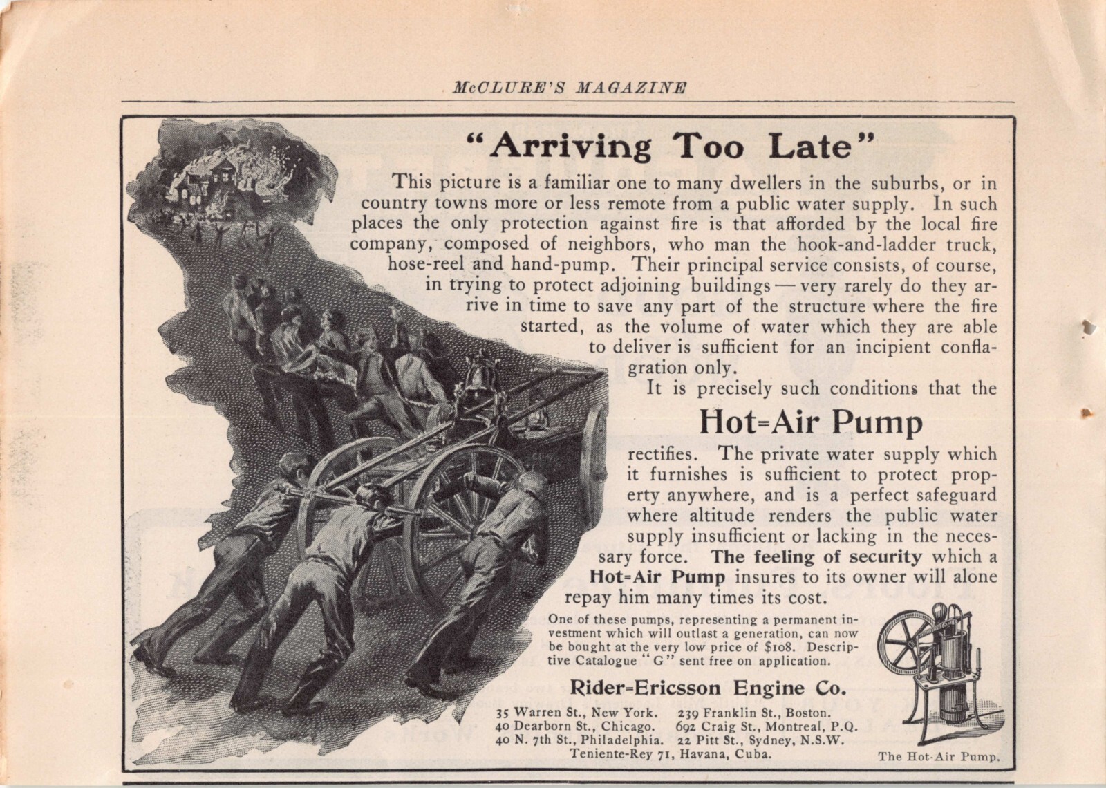 Rider Ericsson Engine Co 13Z Artillery Graphics 1903 Vintage Magazine Print Ad