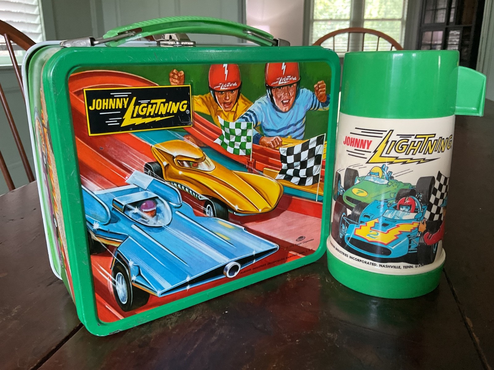 VINTAGE JOHNNY LIGHTNING LUNCHBOX AND THERMOS
