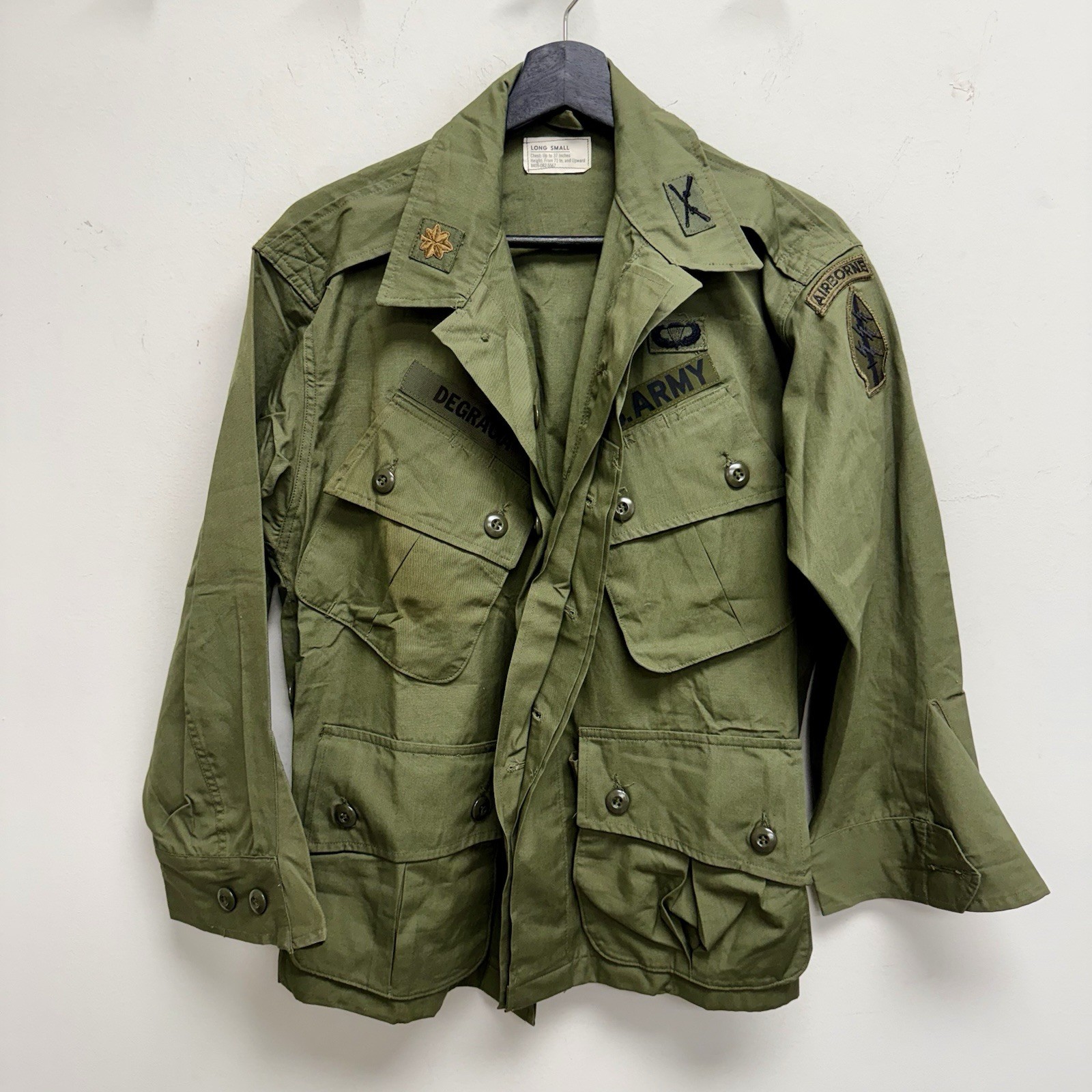 Org Vietnam War 1st Pattern Tropical Jacket NM Named Special Forces Officer