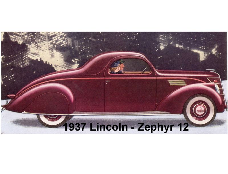 1937 Lincoln - Zephyr V-12 Refrigerator / Tool Box Magnet 1937 Lincoln - Zephyr V-12 Refrigerator / Tool Box Magnet