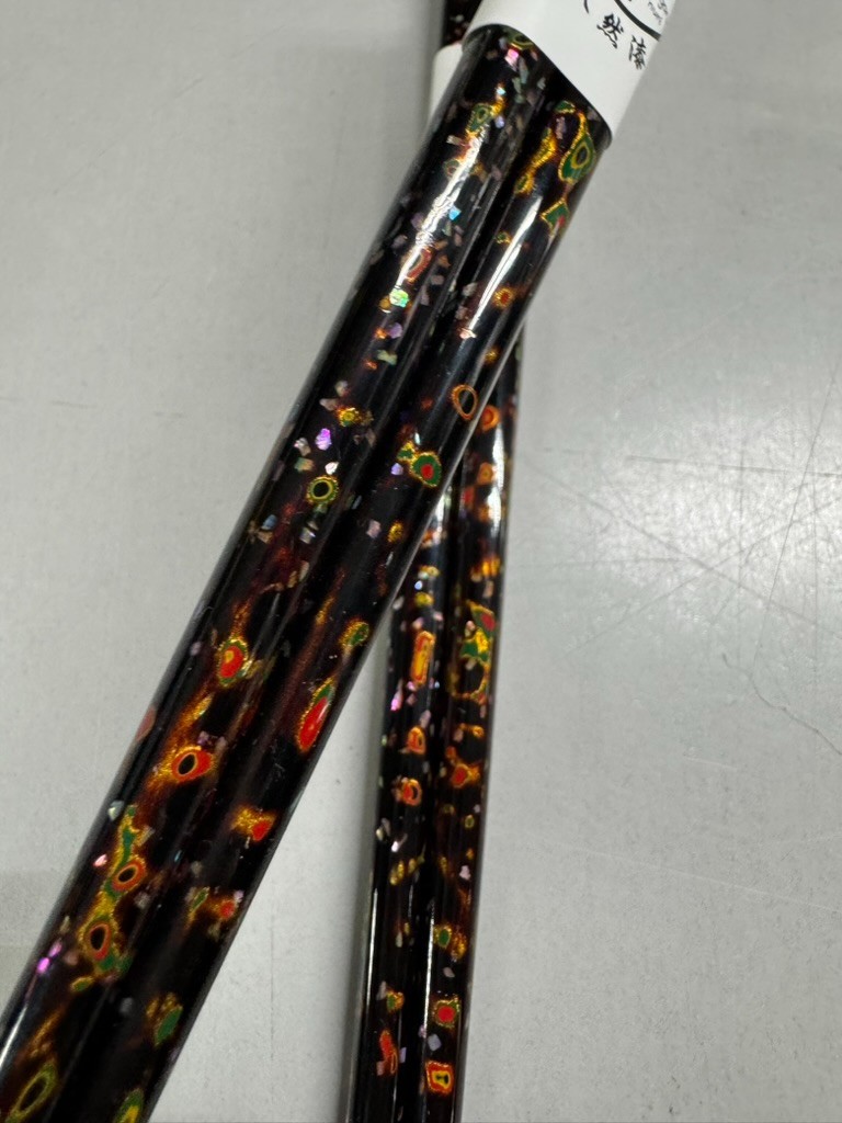 Artisan Made Tsugaru Lacquer Chopsticks Set - Black Multicolor + Abalone Inlay Artisan Made Tsugaru Lacquer Chopsticks Set - Black Multicolor + Abalone Inlay