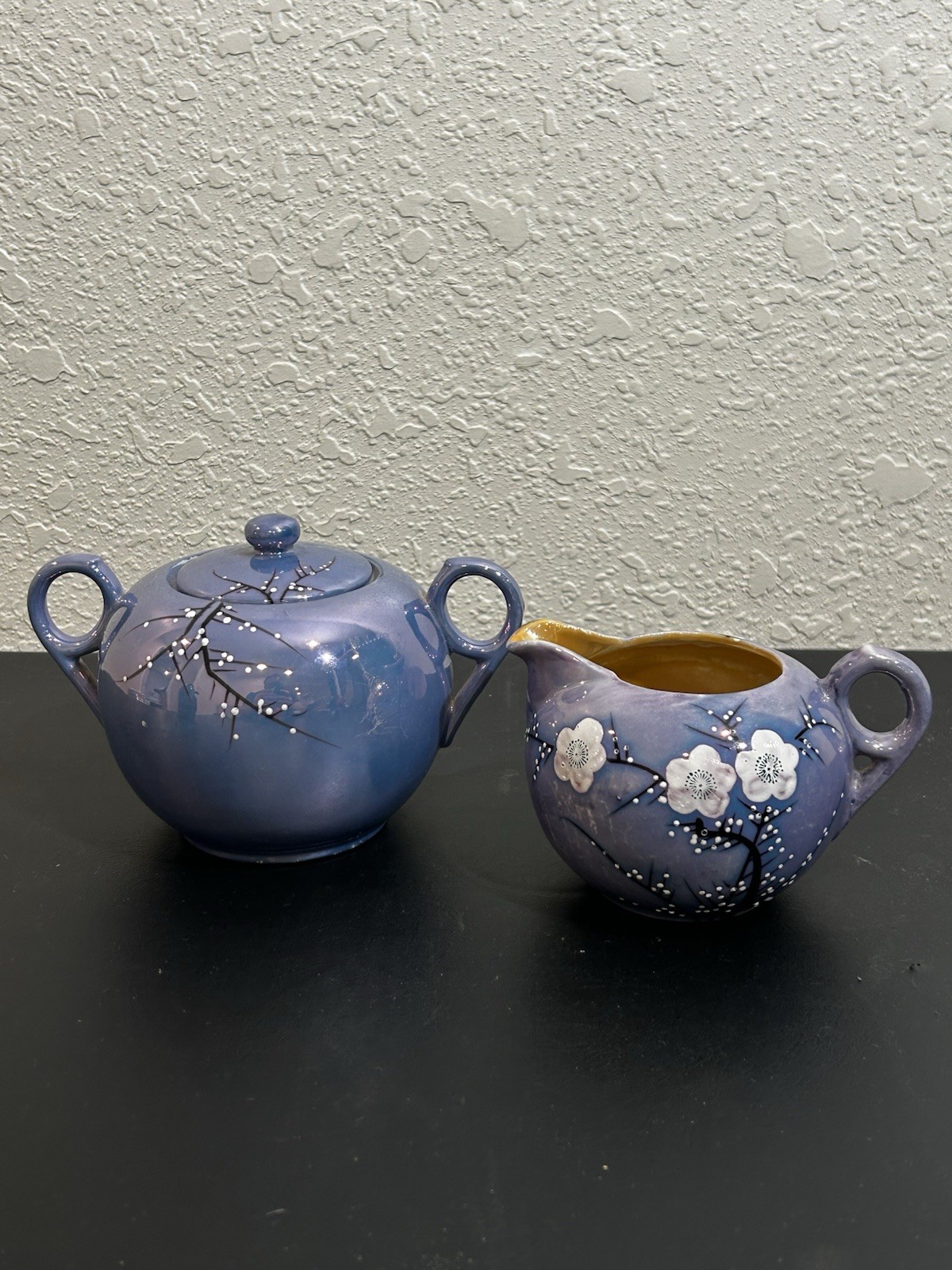Vintage Japanese Lusterware Creamer & Covered Sugar Bowl Set, Made in Japan