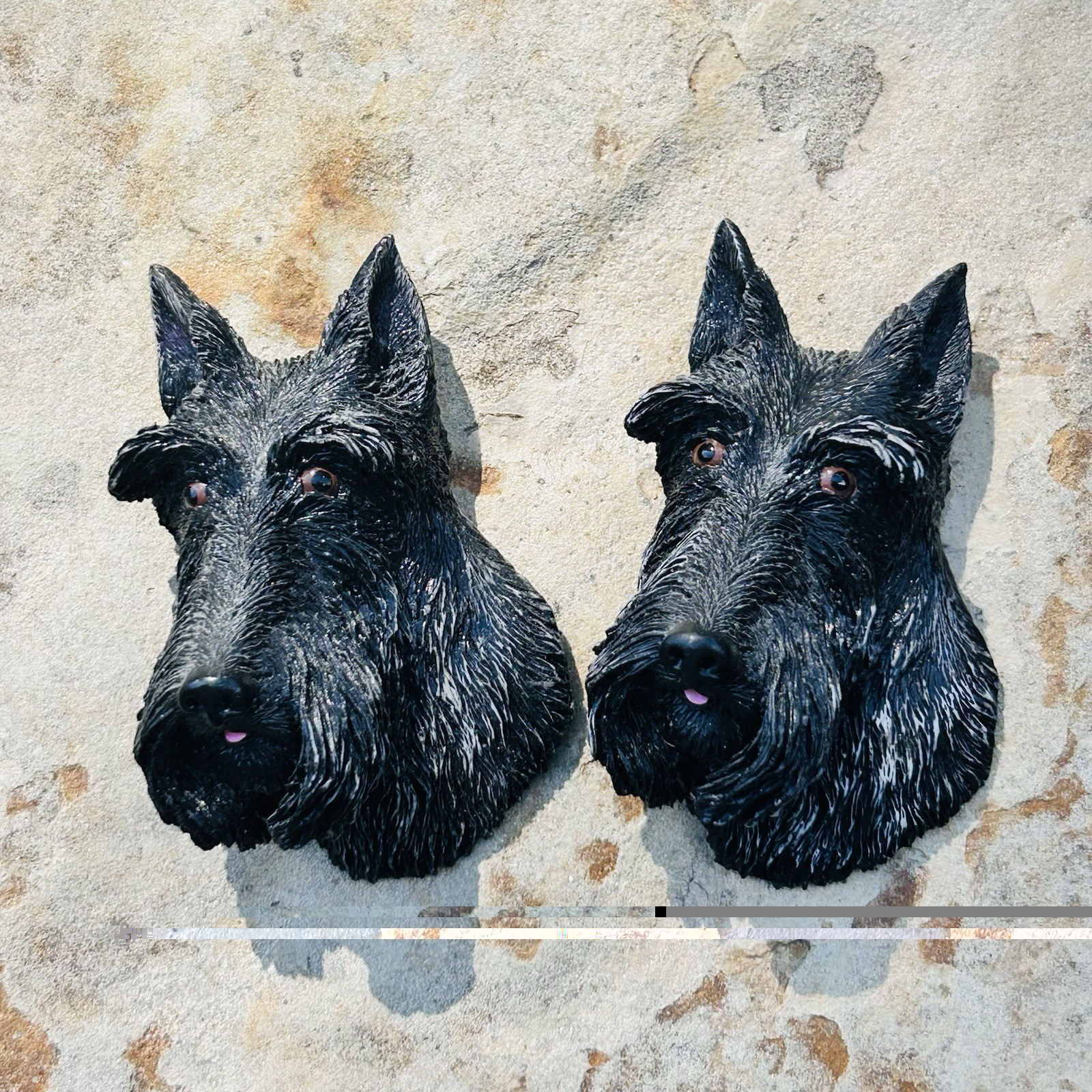 Vintage 1999 Swibco Scottie Dog Scottish Terrier Face Magnets Rubber Set Of 2