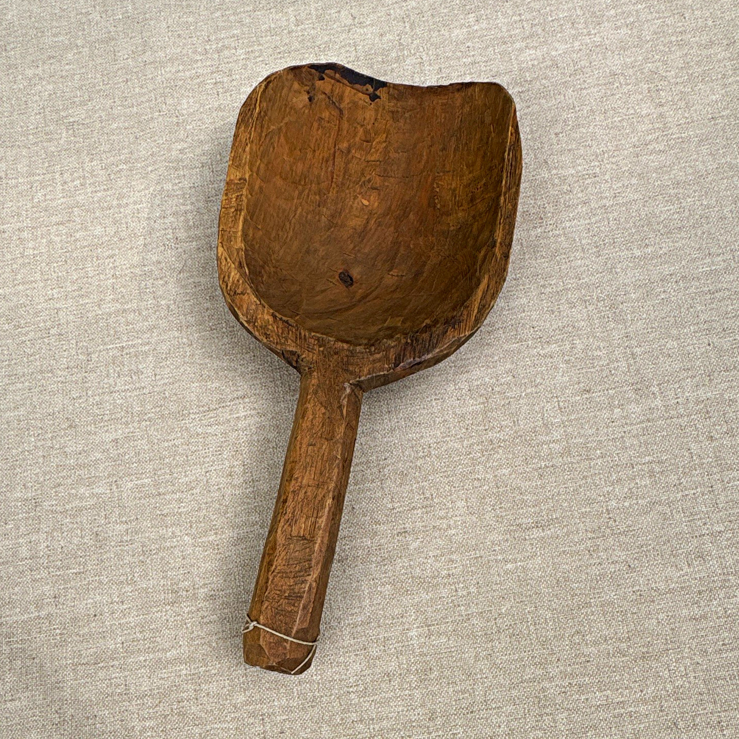 Hand-Carved Wooden Scoop, Medium Brown Wood Tone, Rustic Primitive, 1-Pc Hand-Carved Wooden Scoop, Medium Brown Wood Tone, Rustic Primitive, 1-Pc