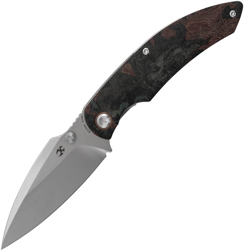 Kansept Knives Falk Linerlock LTE Green Burl Micarta Folding Elmax Knife 1142A4