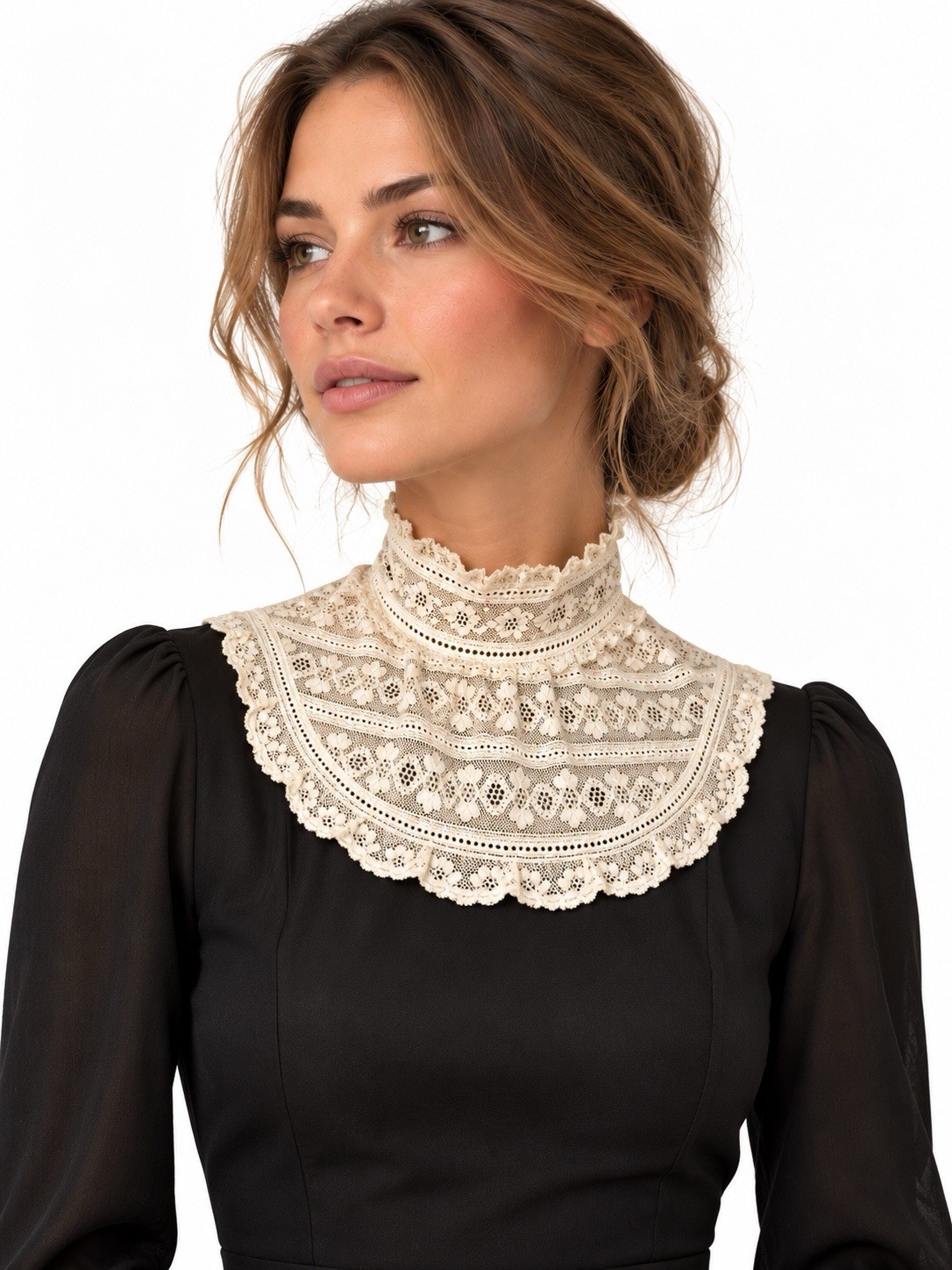 Antique Victorian Lace Collar High Neck Antique Victorian Lace Collar High Neck