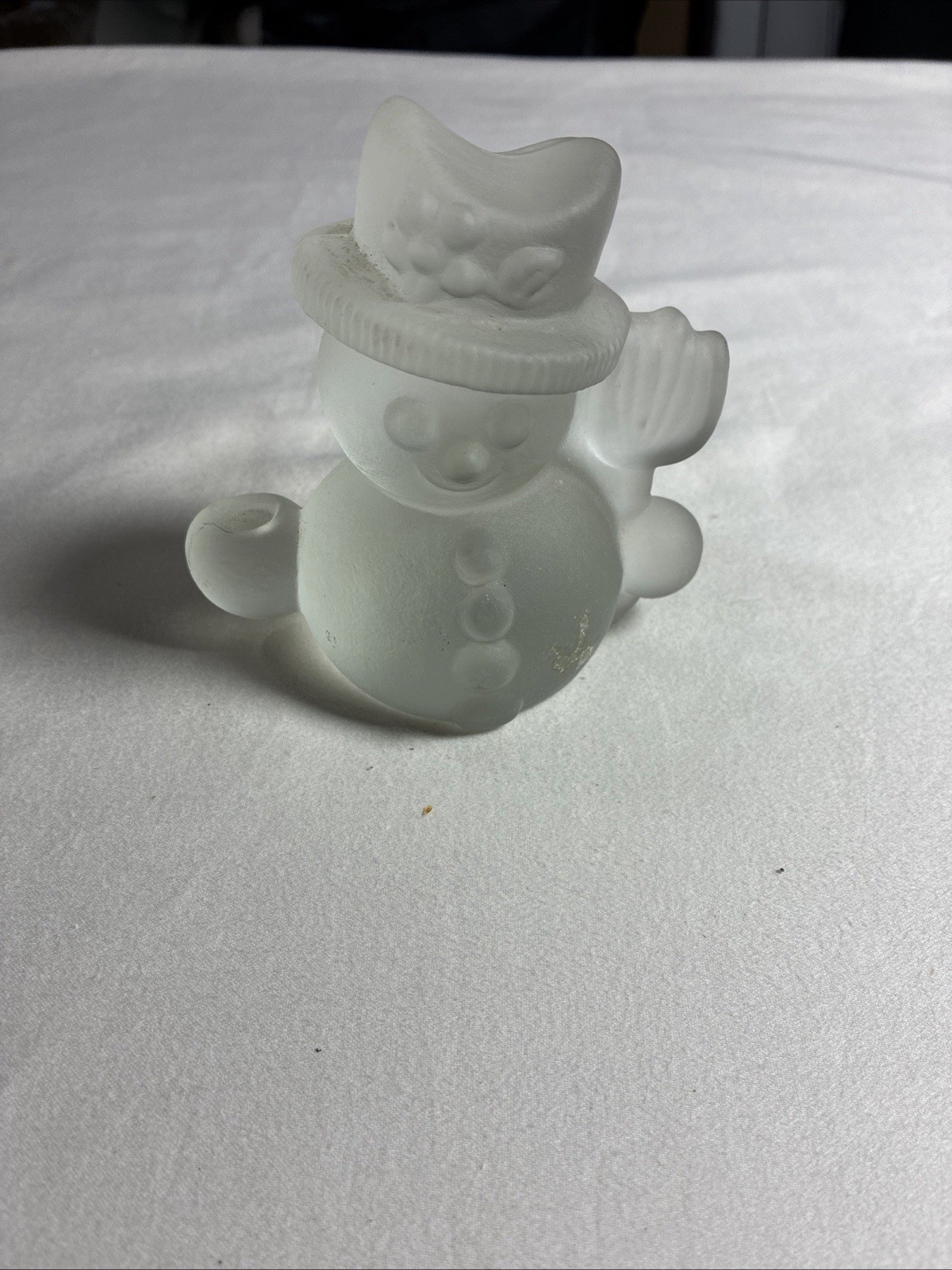 Viking Frosted Glass Snowman Hand Made 4\