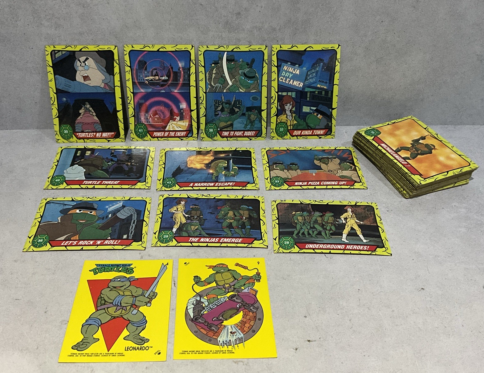 Vintage 1989 Topps TMNT Teenage Mutant Ninja Turtles Lot 52 Cards & 2 Stickers Vintage 1989 Topps TMNT Teenage Mutant Ninja Turtles Lot 52 Cards & 2 Stickers