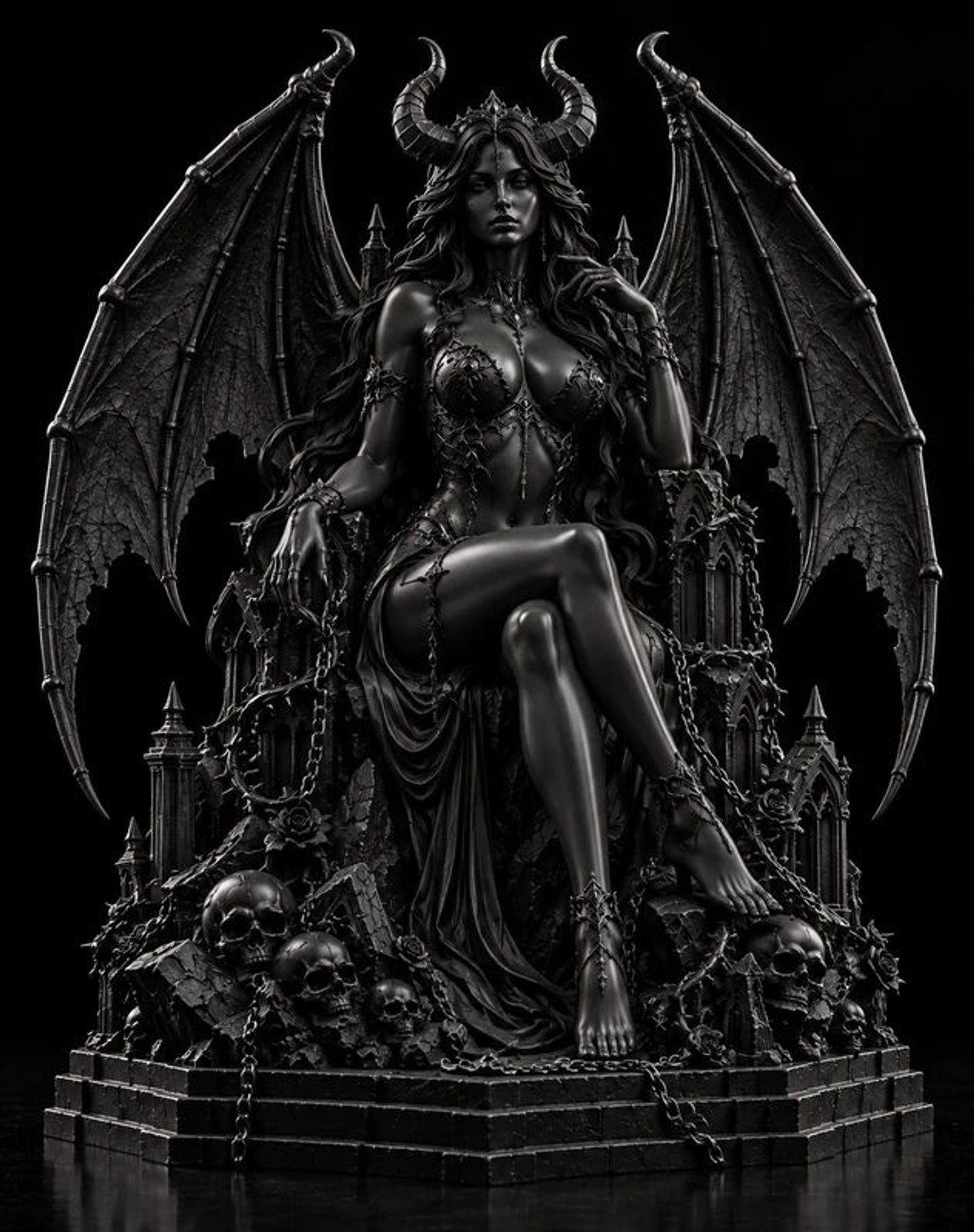 Demon Queen Resin 3D Printed Figurine 10 in
