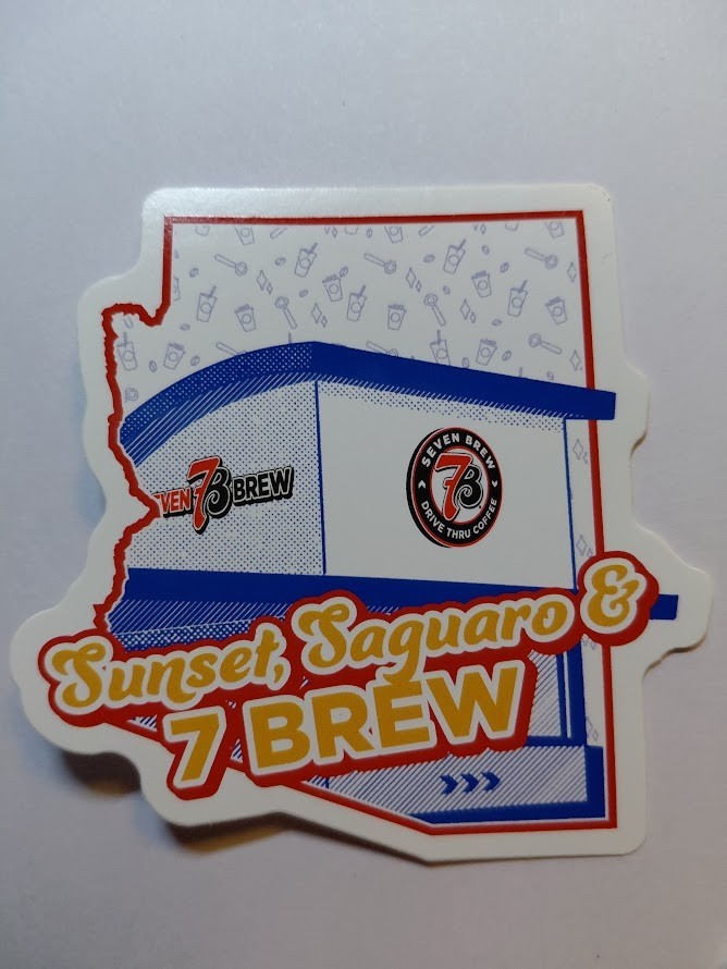 7 Brew State Shaped Sticker You Pick