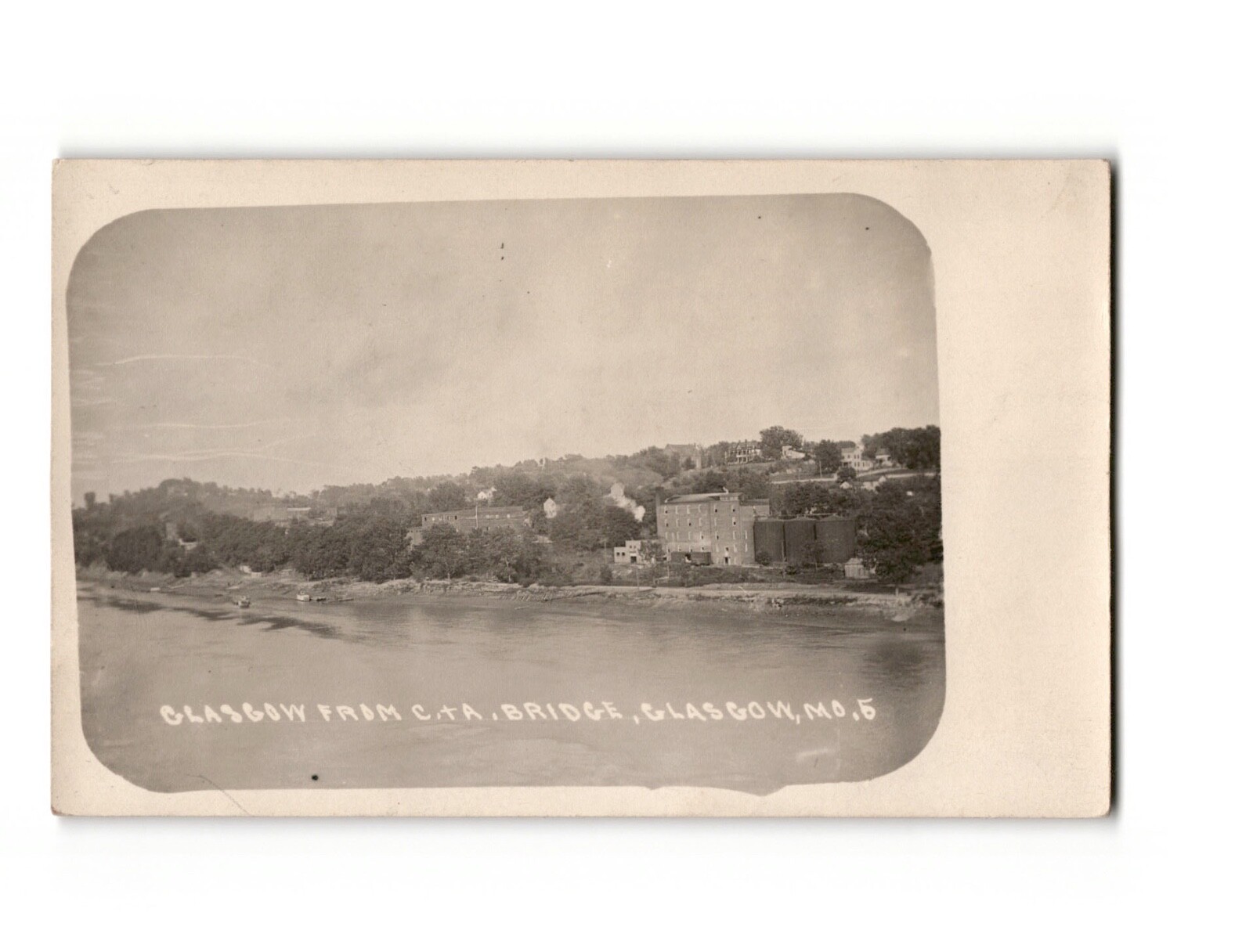 RPPC Glasgow MO from C.T.A. Bridge Real Photo Postcard Kraxo Industrial View RPPC Glasgow MO from C.T.A. Bridge Real Photo Postcard Kraxo Industrial View