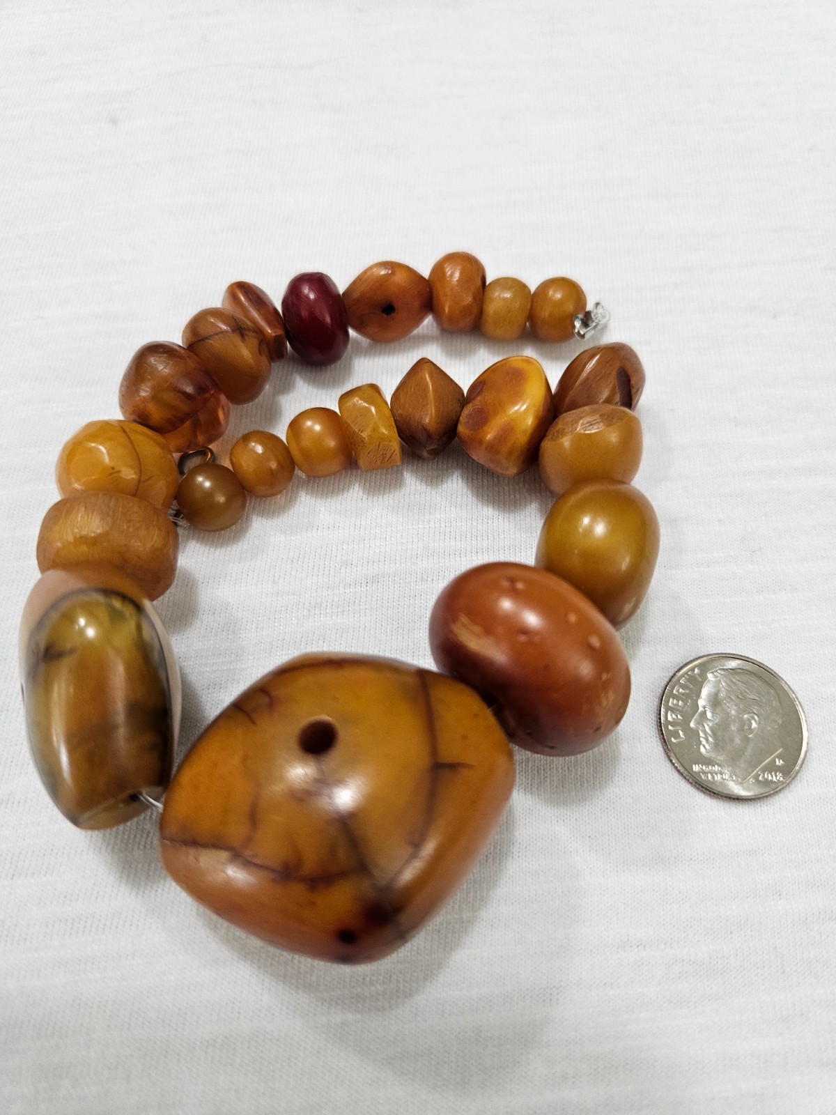 Antique Mauritanian Amber Resin Trade Beads 22pc Saharan Focals Up To 38mm
