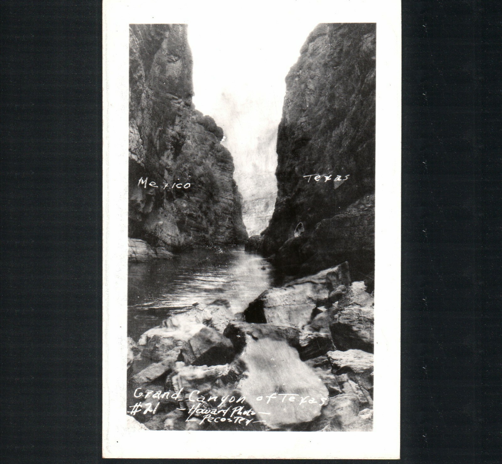 RIO GRANDE RIVER * THE GRAND CANYON of TEXAS * UNPOSTED HOWARD PHOTO, PECOS RPPC RIO GRANDE RIVER * THE GRAND CANYON of TEXAS * UNPOSTED HOWARD PHOTO, PECOS RPPC