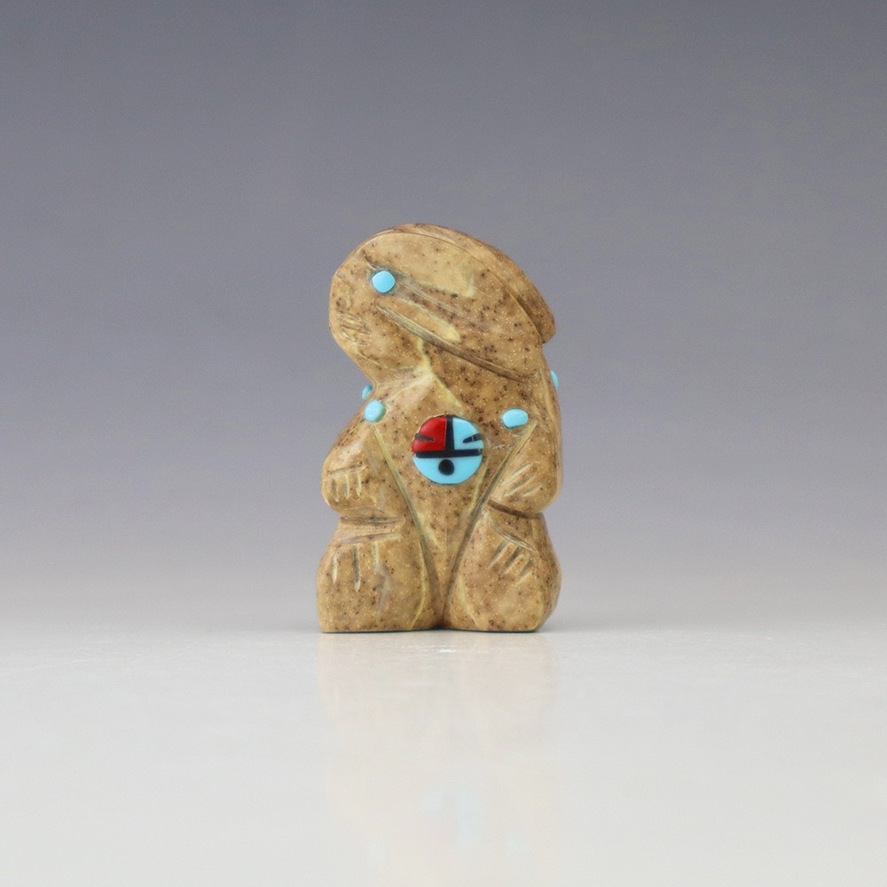 NATIVE AMERICAN ZUNI FISHROCK RABBIT FETISH BY DANETTE LAATE