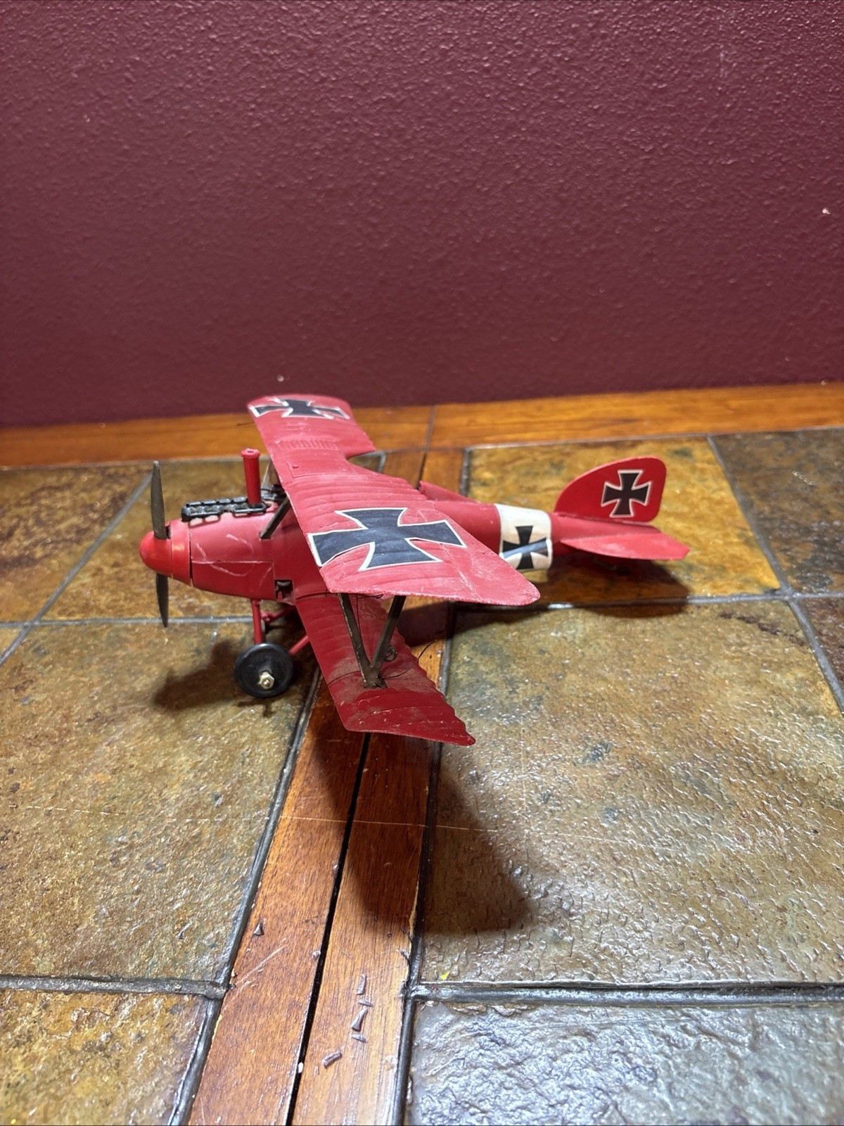 Vintage Testor’s “Fly Em” Red Baron CocaCola Propeller Plane Albatross For Parts