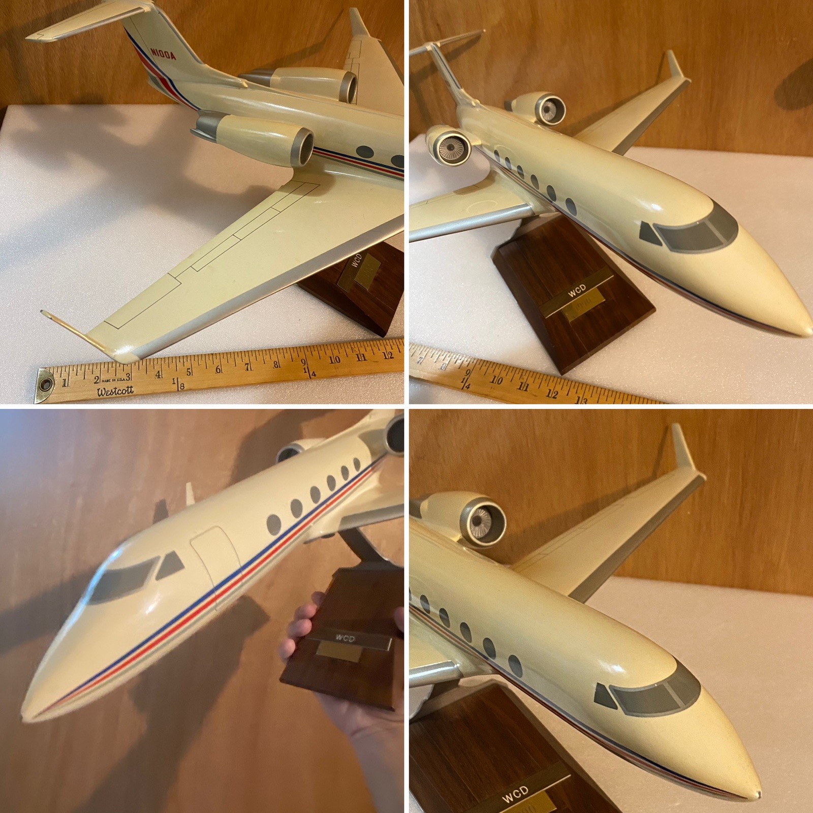 PACIFIC MINIATURES PACMIN AIRPLANE PLANE JET W/WOODEN BASE PACIFIC MINIATURES PACMIN AIRPLANE PLANE JET W/WOODEN BASE