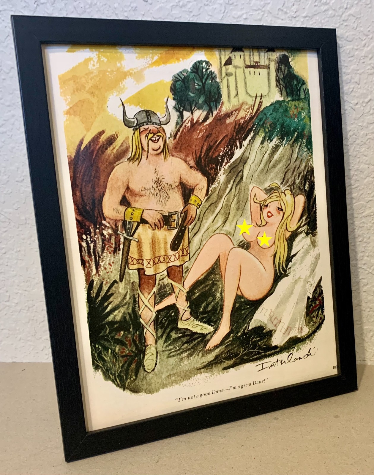 Playboy cartoon - I'm a great Dane - 1970s - FRAMED - Playboy cartoon - I'm a great Dane - 1970s - FRAMED -