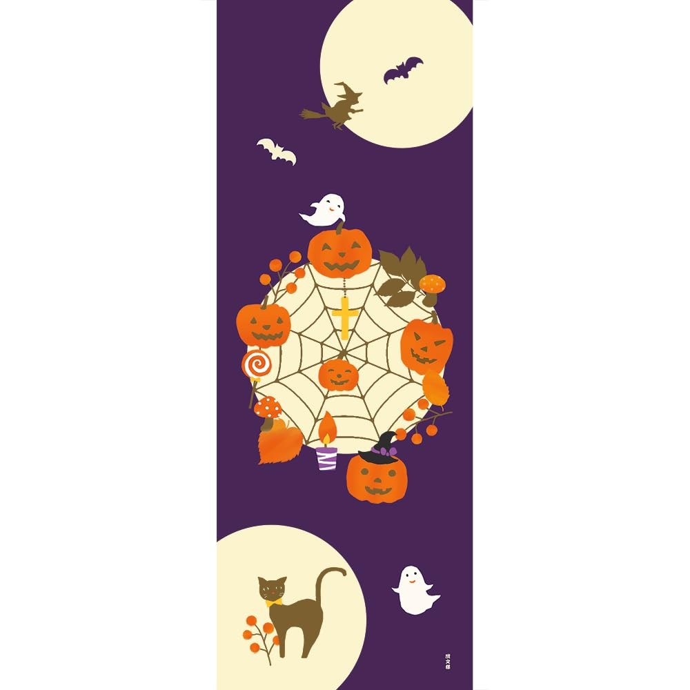 Hamamonyo Picture Tenugui (Halloween Wreath)_
