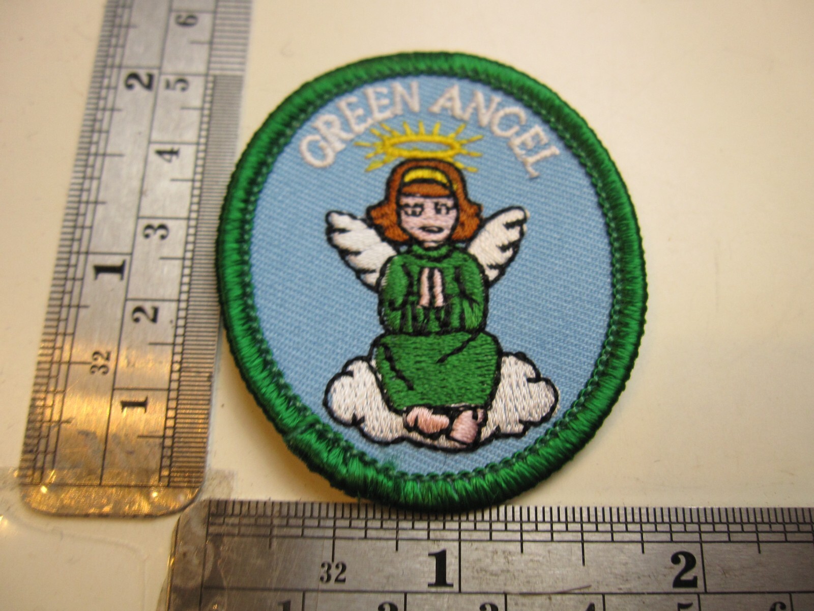 Vintage GSA Scouting Green Angel Button Patch