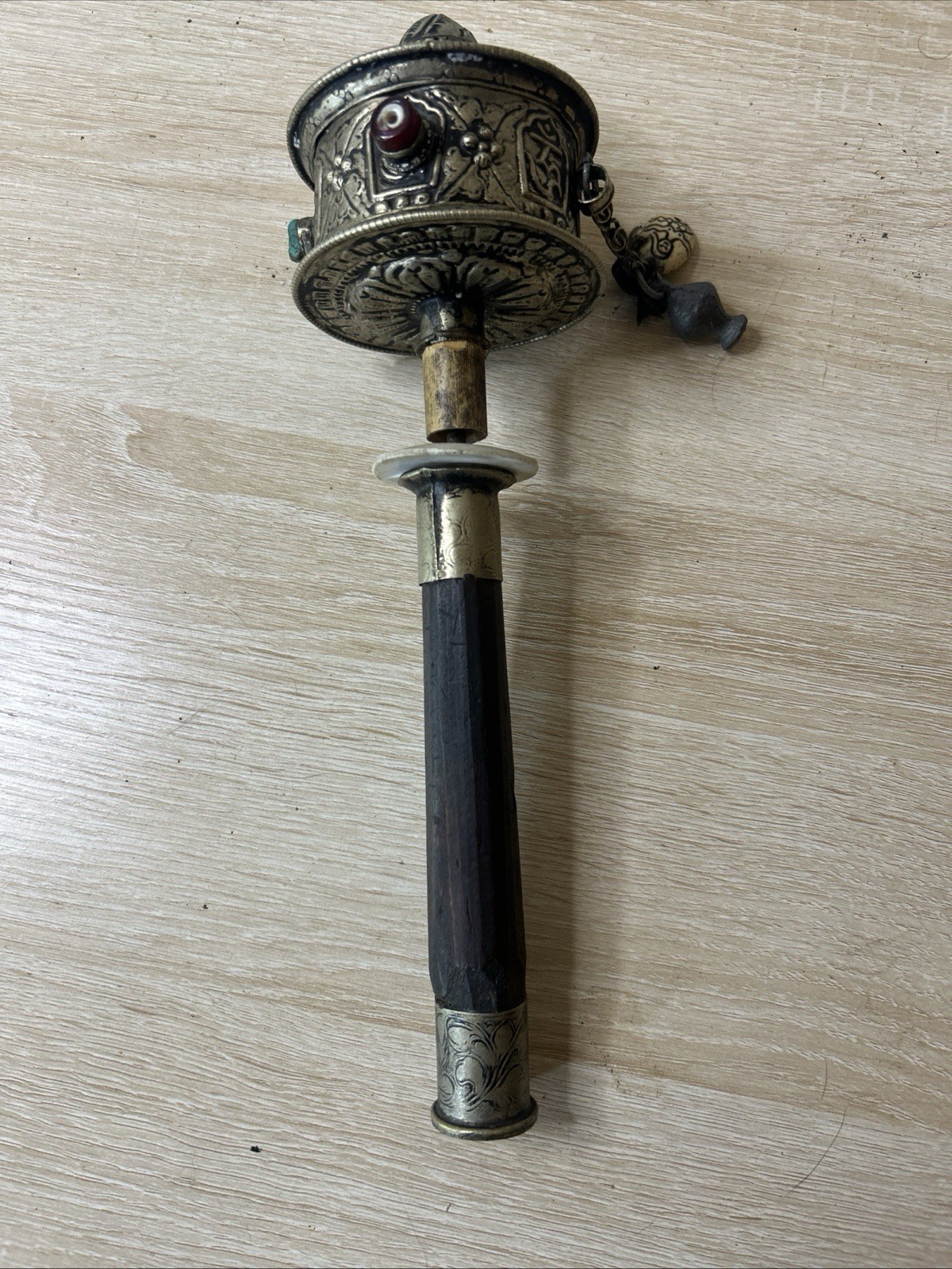 Vintage Tibetan Prayer Wheel with Scriptures Inside