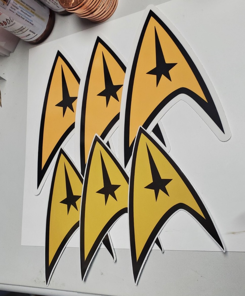 STAR TREK STICKERS 6 PACK LOT VINTAGE RETRO LOOKING STAR TREK STICKERS 6 PACK LOT VINTAGE RETRO LOOKING