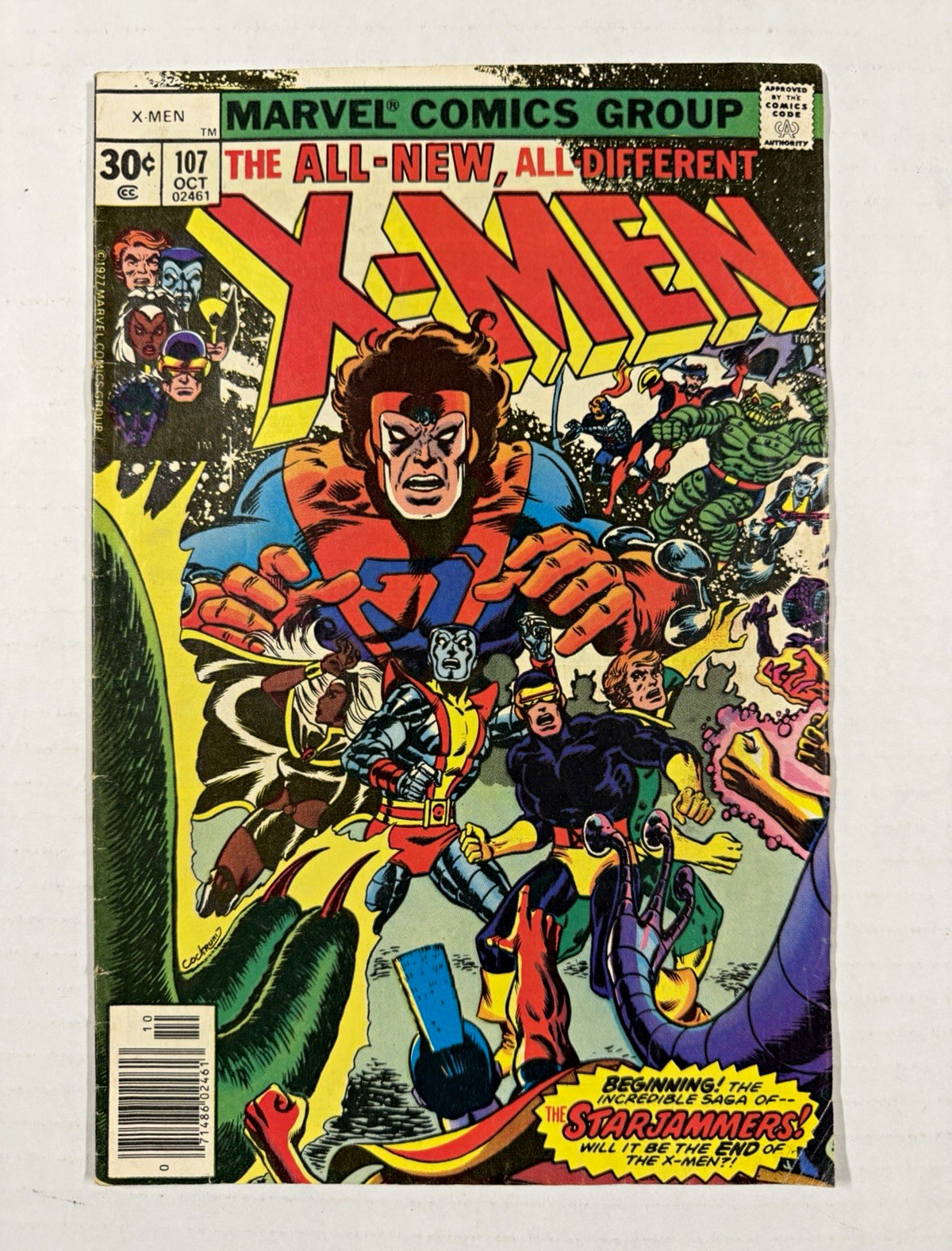 X-Men #107 1977 Marvel Claremont Byrne 1st Full App Starjammers FN- 5.5