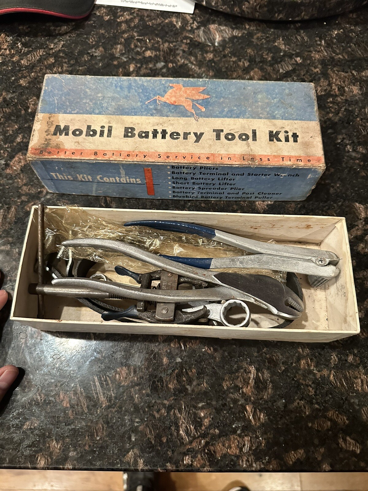 VARY RARE  Vintage Mobile Gas Battery Tool Kit Old Stock Never Used Made USA