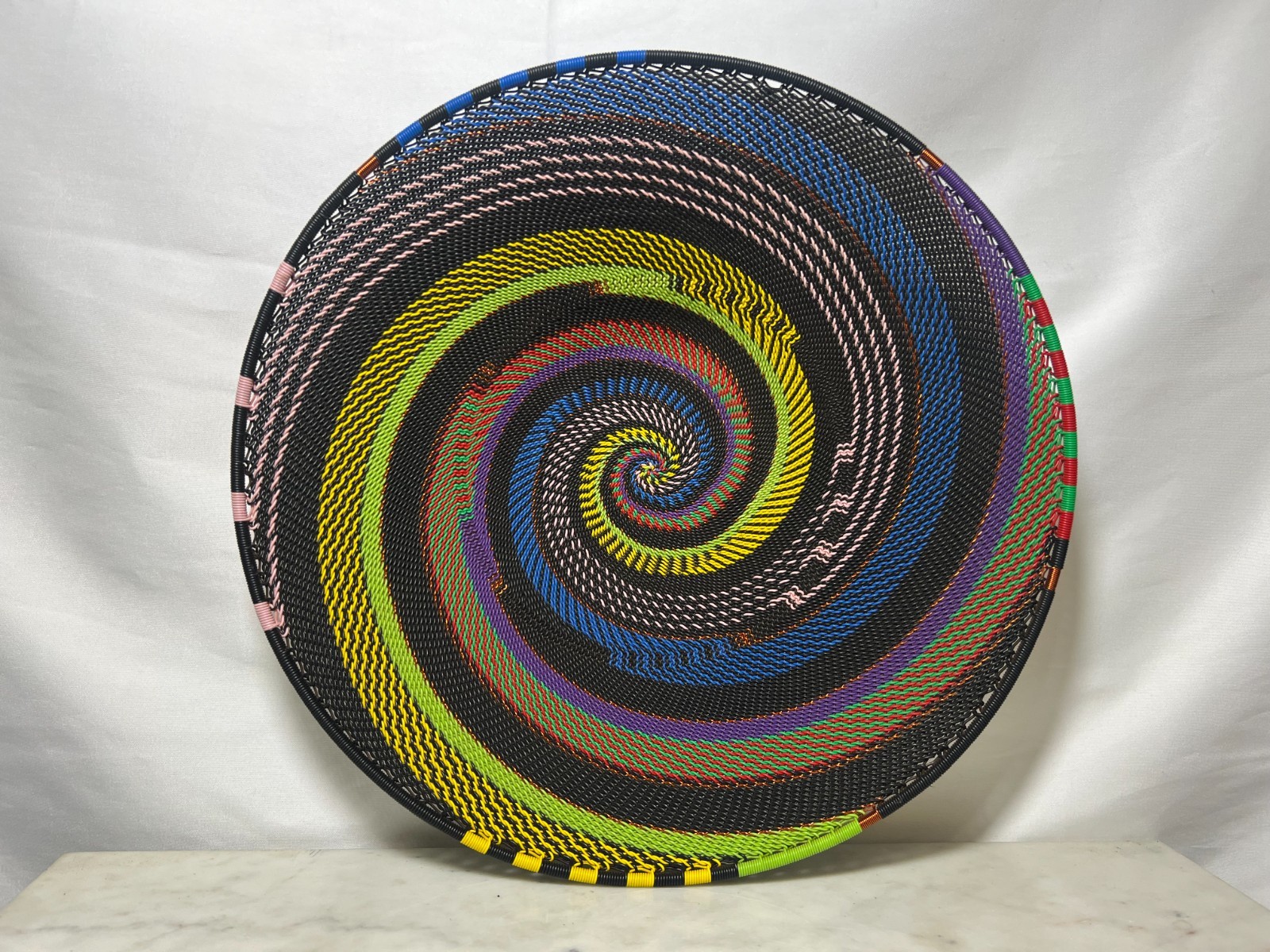 Large Handmade African Telephone Wire Basket 12 Large Handmade African Telephone Wire Basket 12