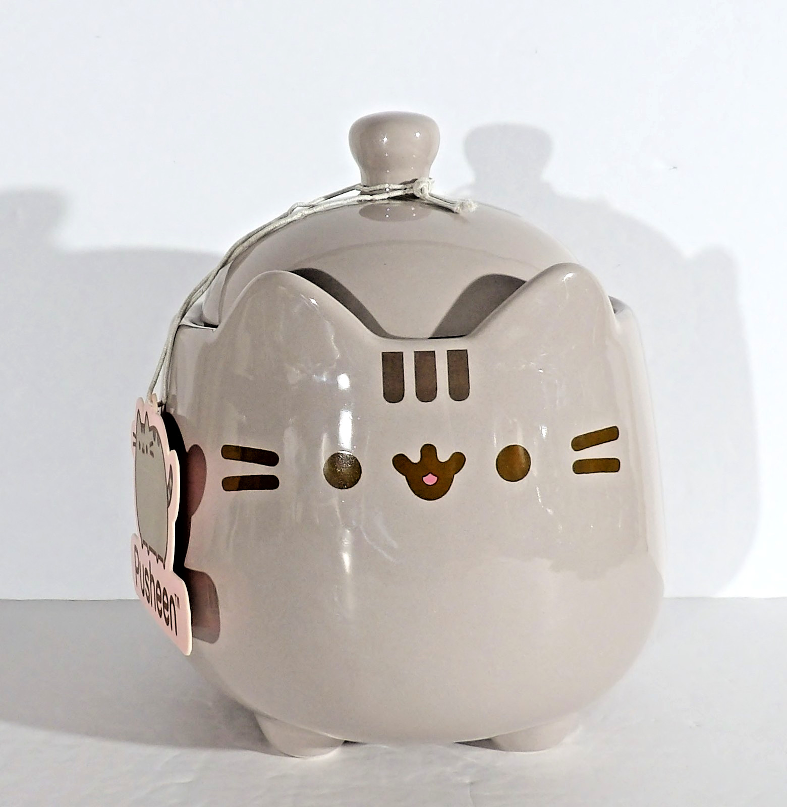 Pusheen the Cat Gray Lidded Ceramic Treat Jar 37 oz 7\