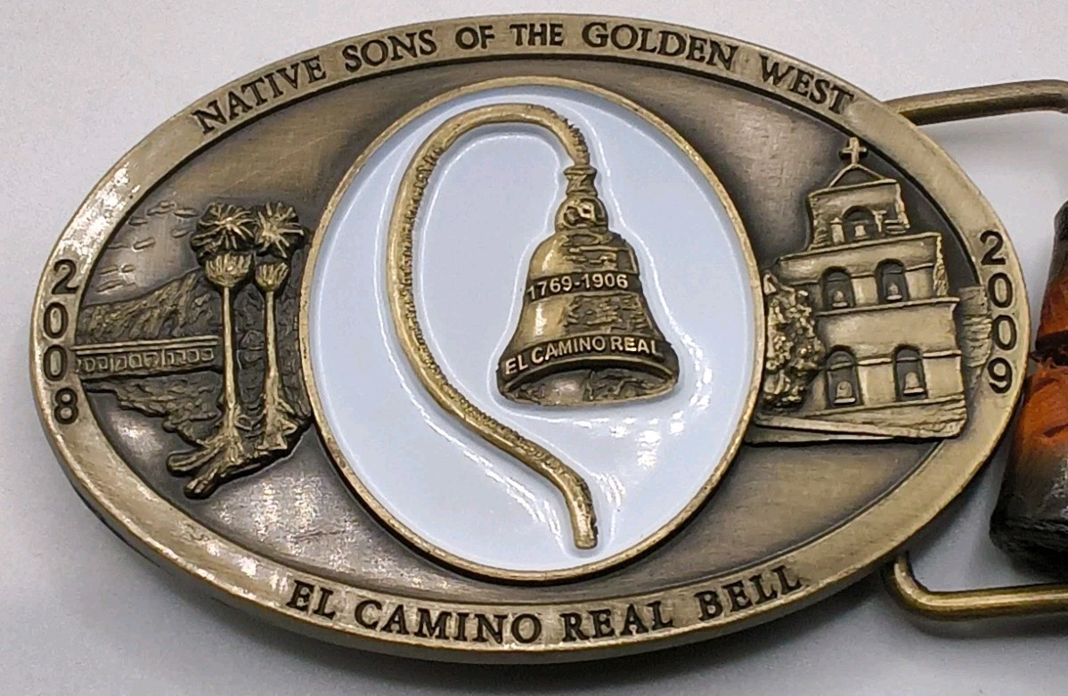 NSGW 09 Native Sons Golden West Belt Buckle 113 250 El Camino Real Leather Belt