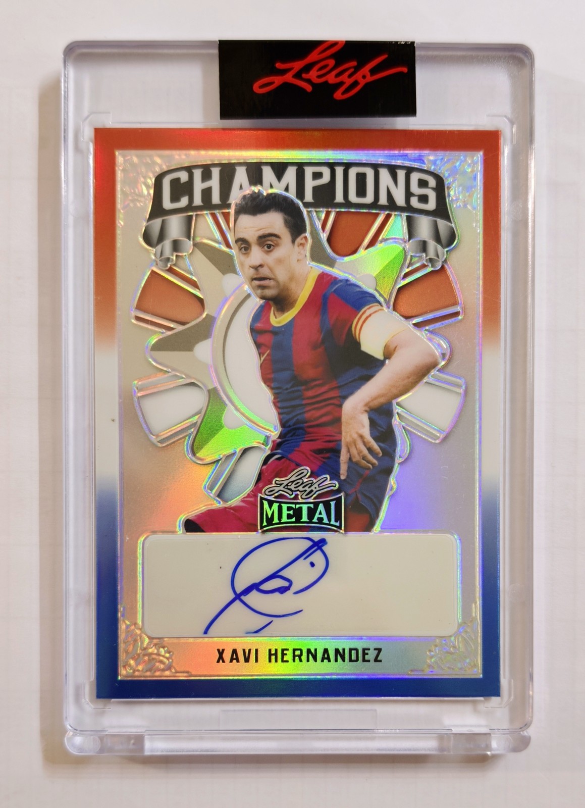 Leaf Metal Champions Xavi Hernandez Autograph /15 LL.