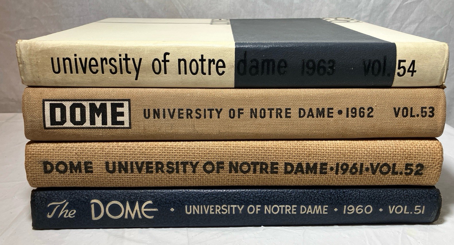 4 University of Notre Dame DOME Yearbooks 1960-1963 Volumes 51-54