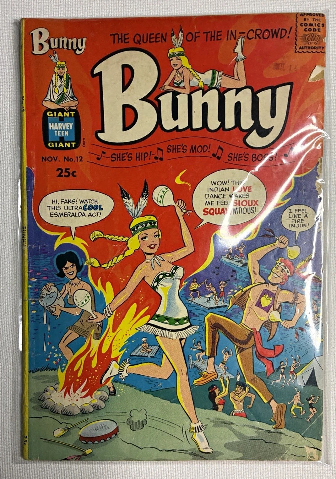 Bunny #12 Harvey Teen Giant 1969 25¢ Silver Age Vintage Comic Bunny #12 Harvey Teen Giant 1969 25¢ Silver Age Vintage Comic