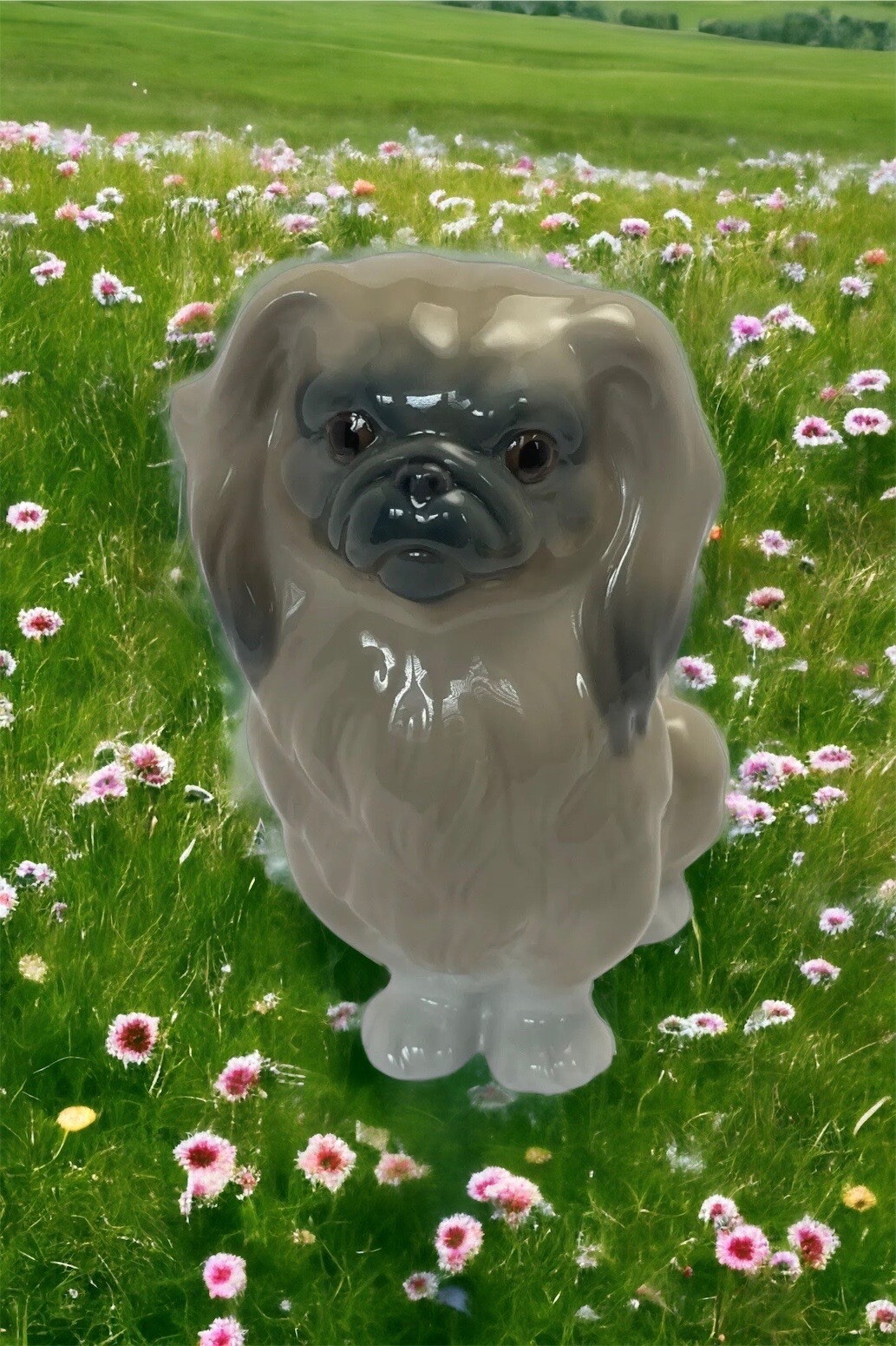 Vintage 1970 Retired Lladro 4641 Pekingese Dog Figurine 6 Glossy Vintage 1970 Retired Lladro 4641 Pekingese Dog Figurine 6 Glossy