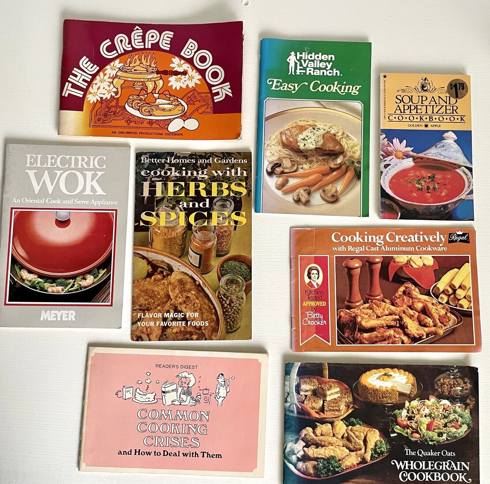 Vintage cookbooks 1970 1980 Recipe Cookbook Pamphlets crepe wok betty crocker