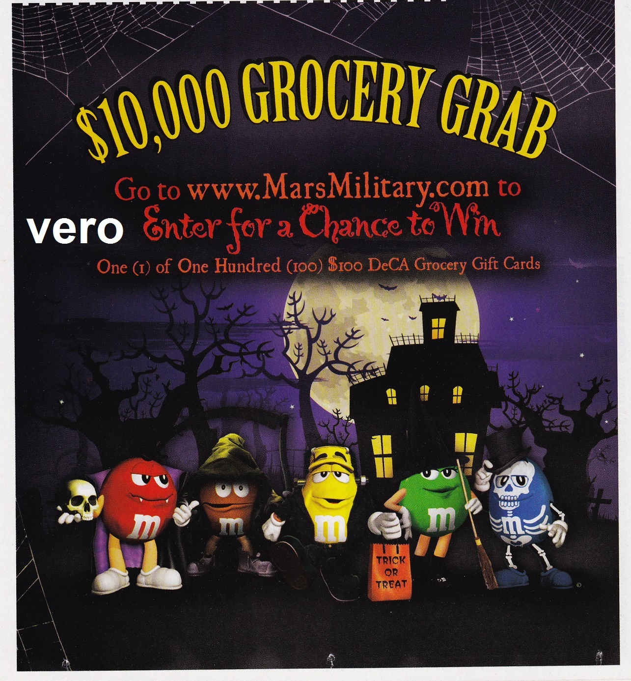 2010 magazine ad M&M\'s HALLOWEEN $10,000 Grocery Grab mms M&M multi color 