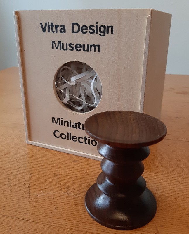 Vitra Miniatures Eames Stool Model A Walnut 1:6 Charles Ray Eames w/ Box Vitra Miniatures Eames Stool Model A Walnut 1:6 Charles Ray Eames w/ Box
