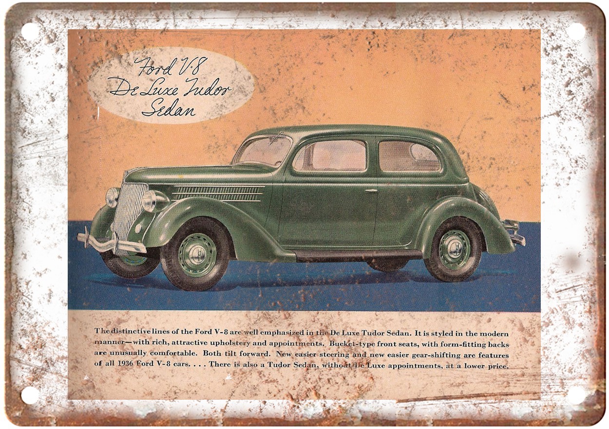 1936 Ford Vintage Automobile Advertising Retro Look Metal Sign AN2348 1936 Ford Vintage Automobile Advertising Retro Look Metal Sign AN2348
